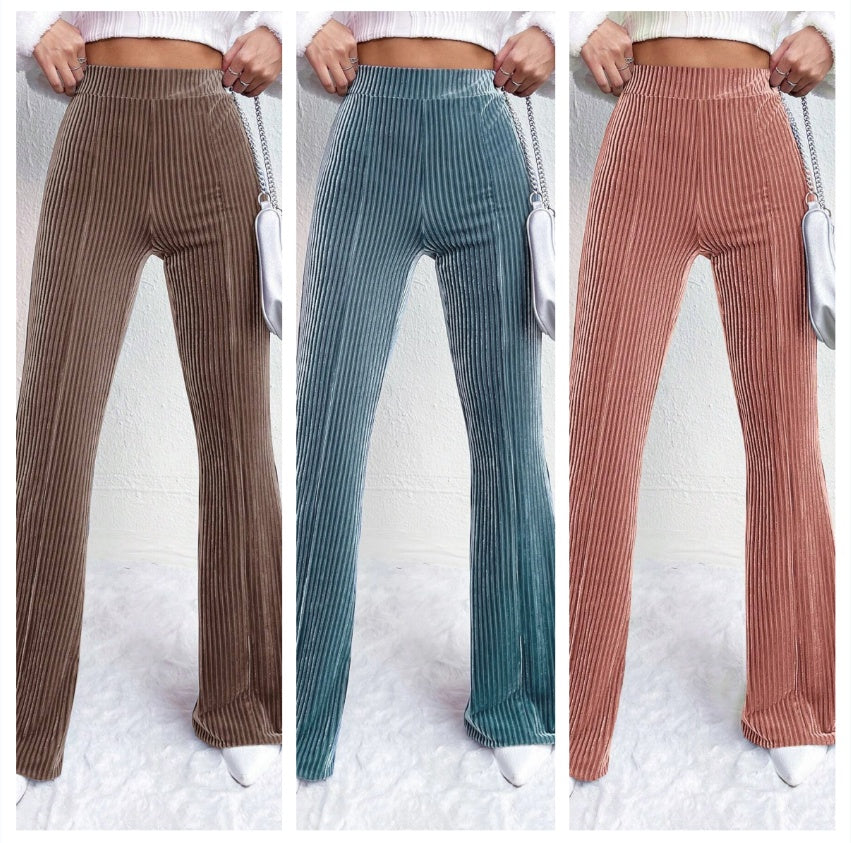 Women's high waist corduroy flare pants