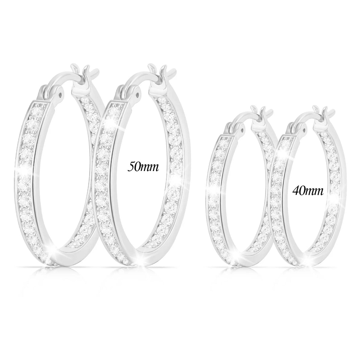 18K gold plated hoop earrings set for women