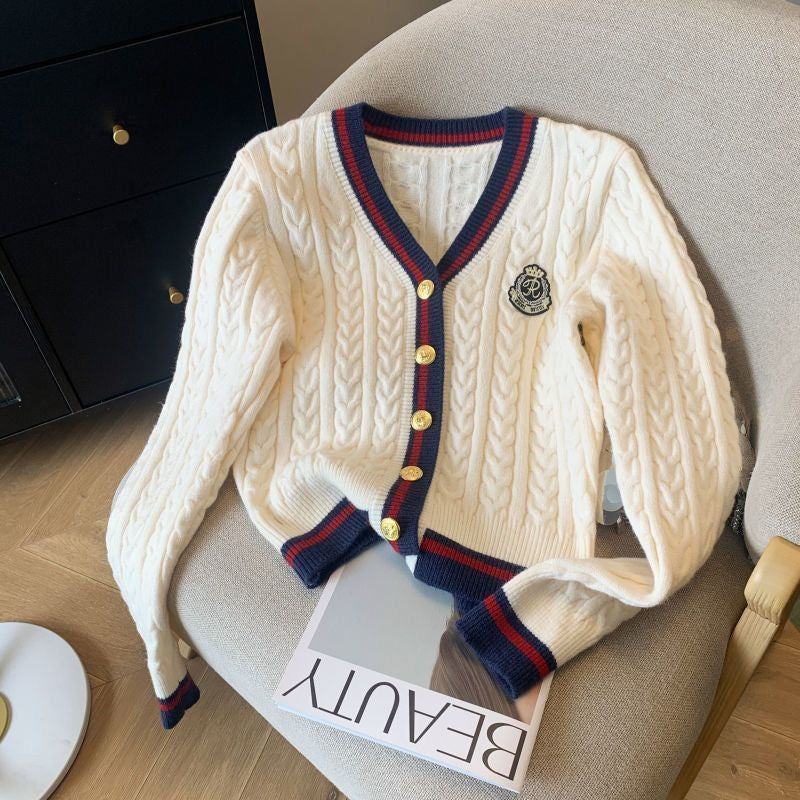 Women's cropped knit cardigan