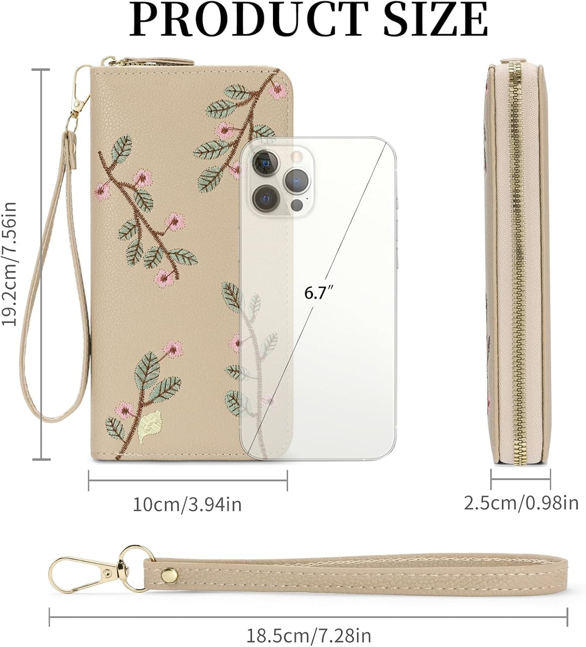 Women's RFID blocking wristlet wallet