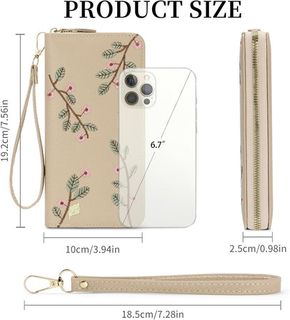 Women's RFID blocking wristlet wallet