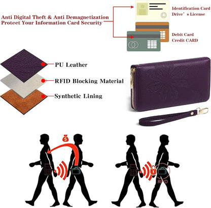 Women's RFID blocking wristlet wallet