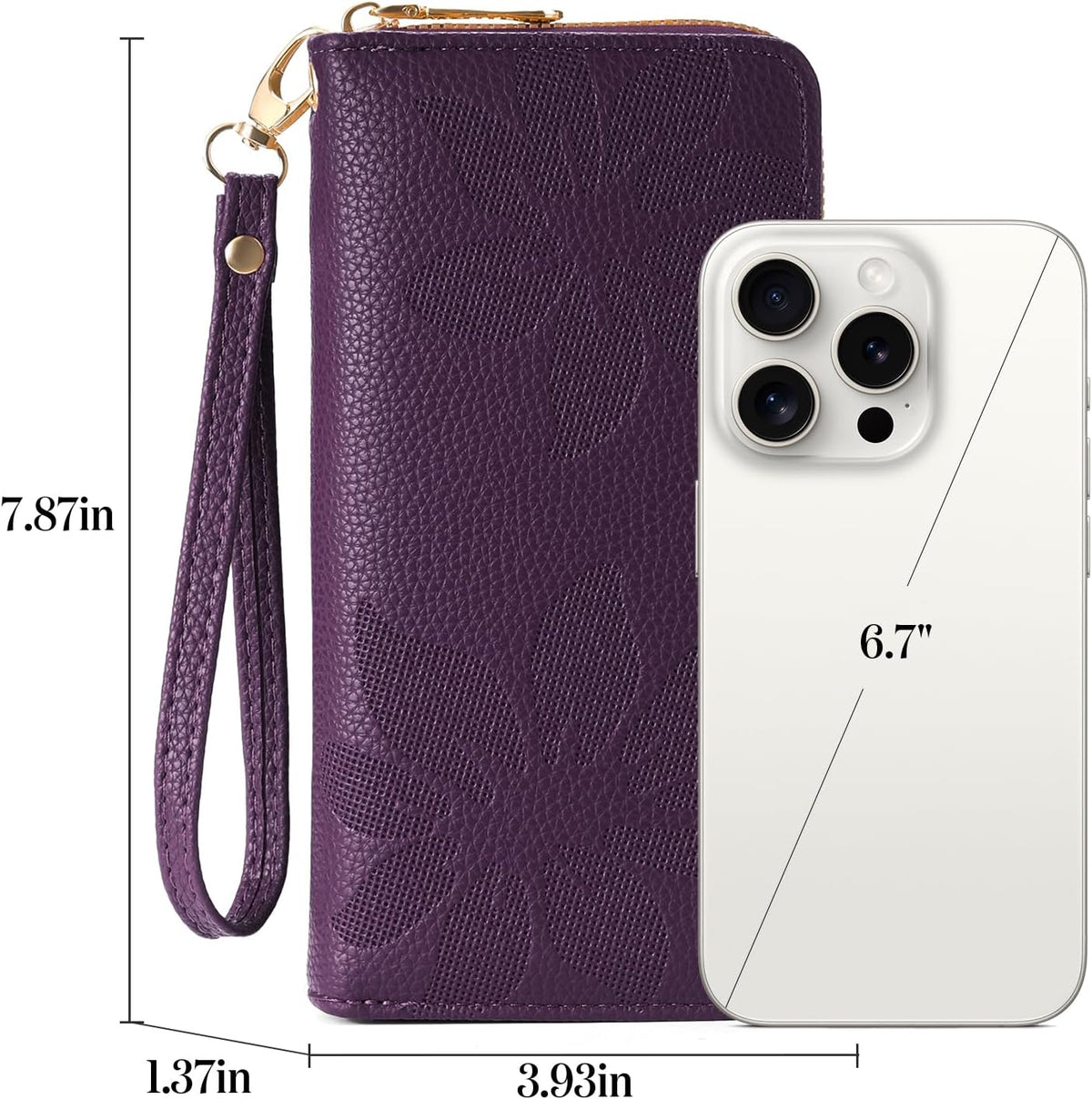 Women's RFID blocking wristlet wallet