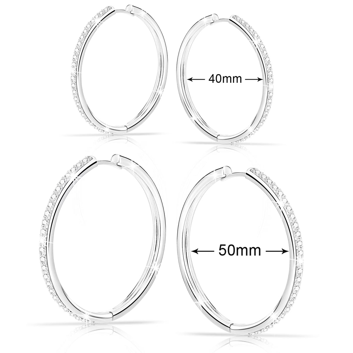 18K gold plated hoop earrings set for women
