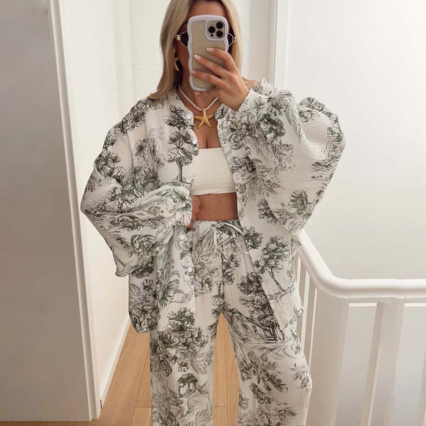 Women's printed pajama set