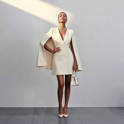 Women's cape blazer dress