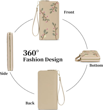 Women's RFID blocking wristlet wallet
