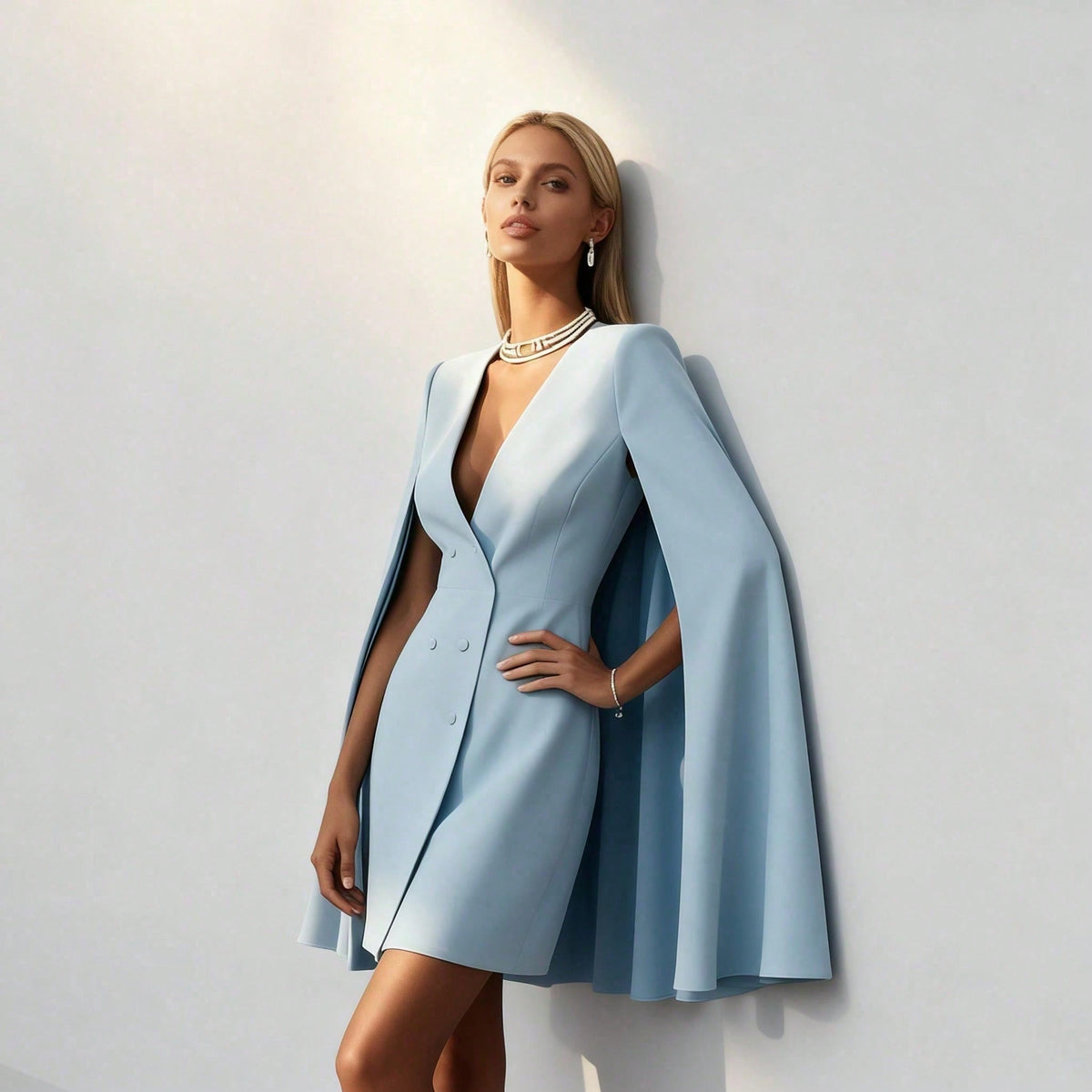 Women's cape blazer dress