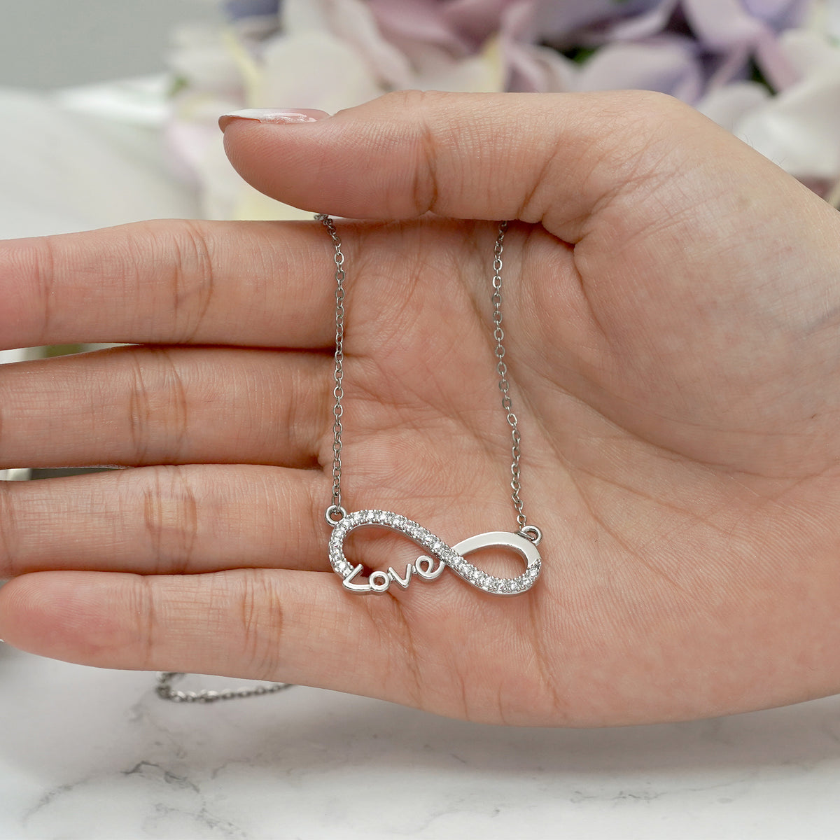 Infinity pendant necklace for women