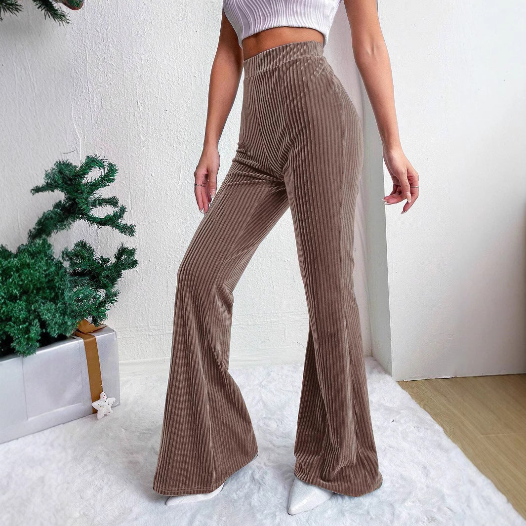 Women's high waist corduroy flare pants