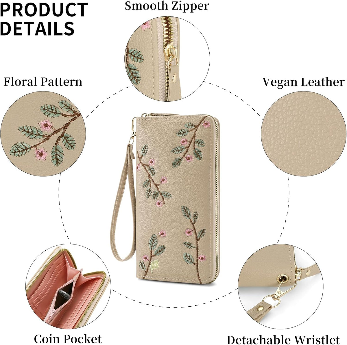 Women's RFID blocking wristlet wallet