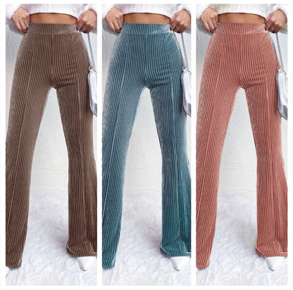 Women's high waist corduroy flare pants