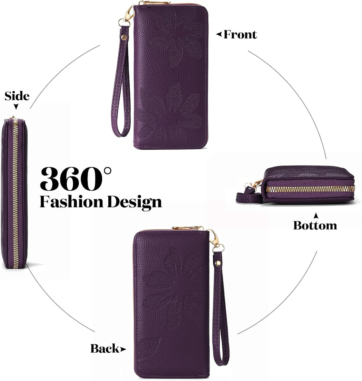 Women's RFID blocking wristlet wallet