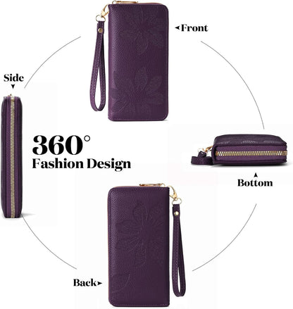 Women's RFID blocking wristlet wallet