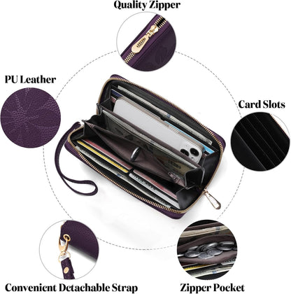 Women's RFID blocking wristlet wallet
