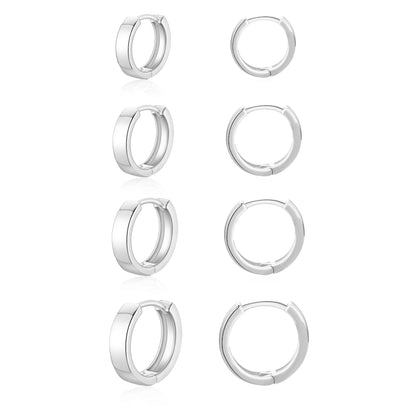 18K gold plated hoop earrings set for women