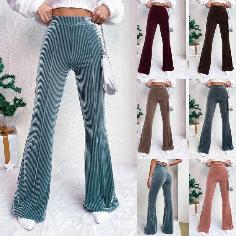 Women's high waist corduroy flare pants