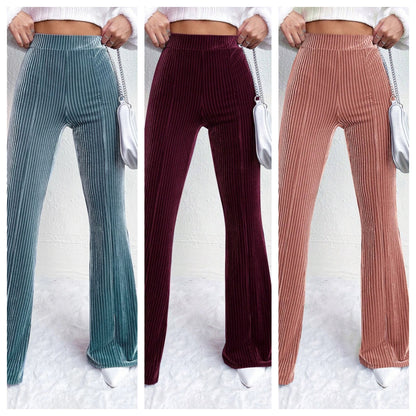 Women's high waist corduroy flare pants