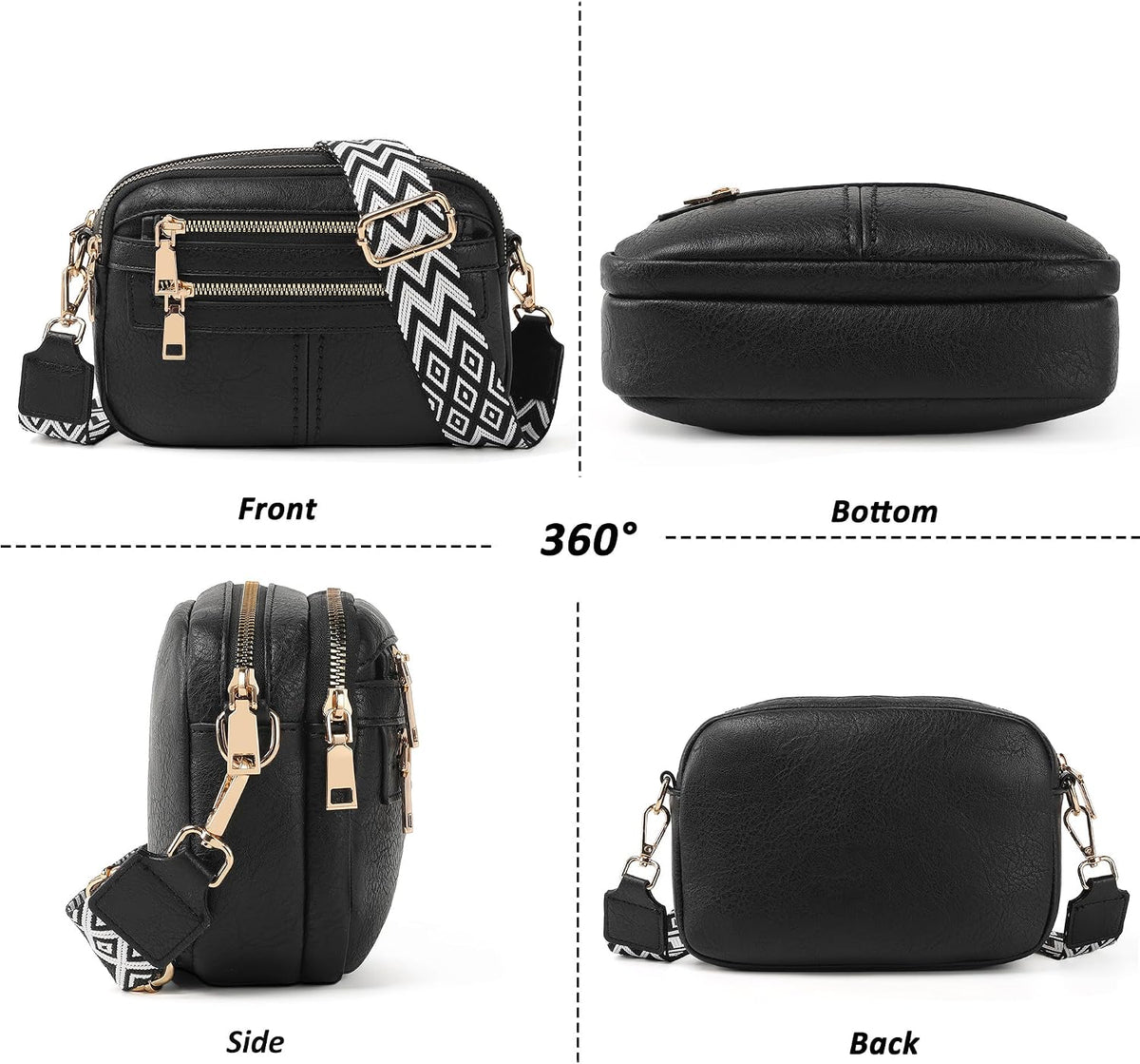Women's multi-pocket crossbody bag