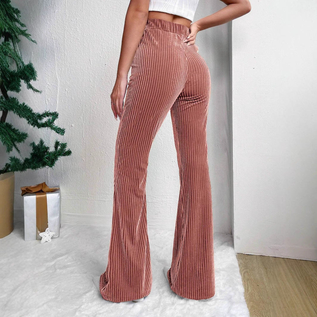 Women's high waist corduroy flare pants