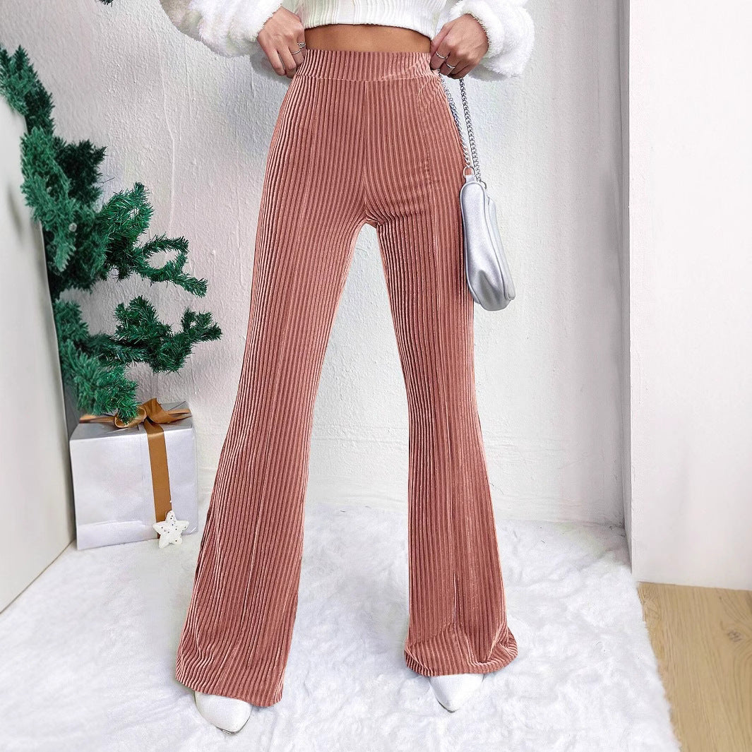 Women's high waist corduroy flare pants