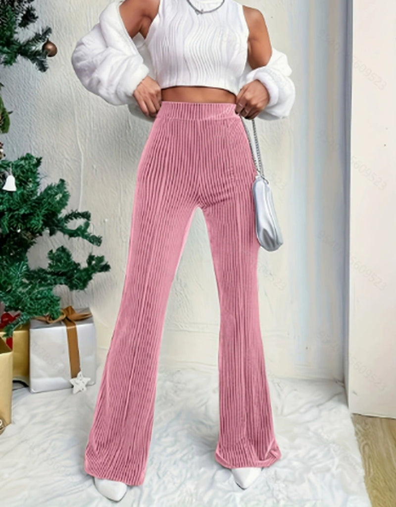 Women's high waist corduroy flare pants